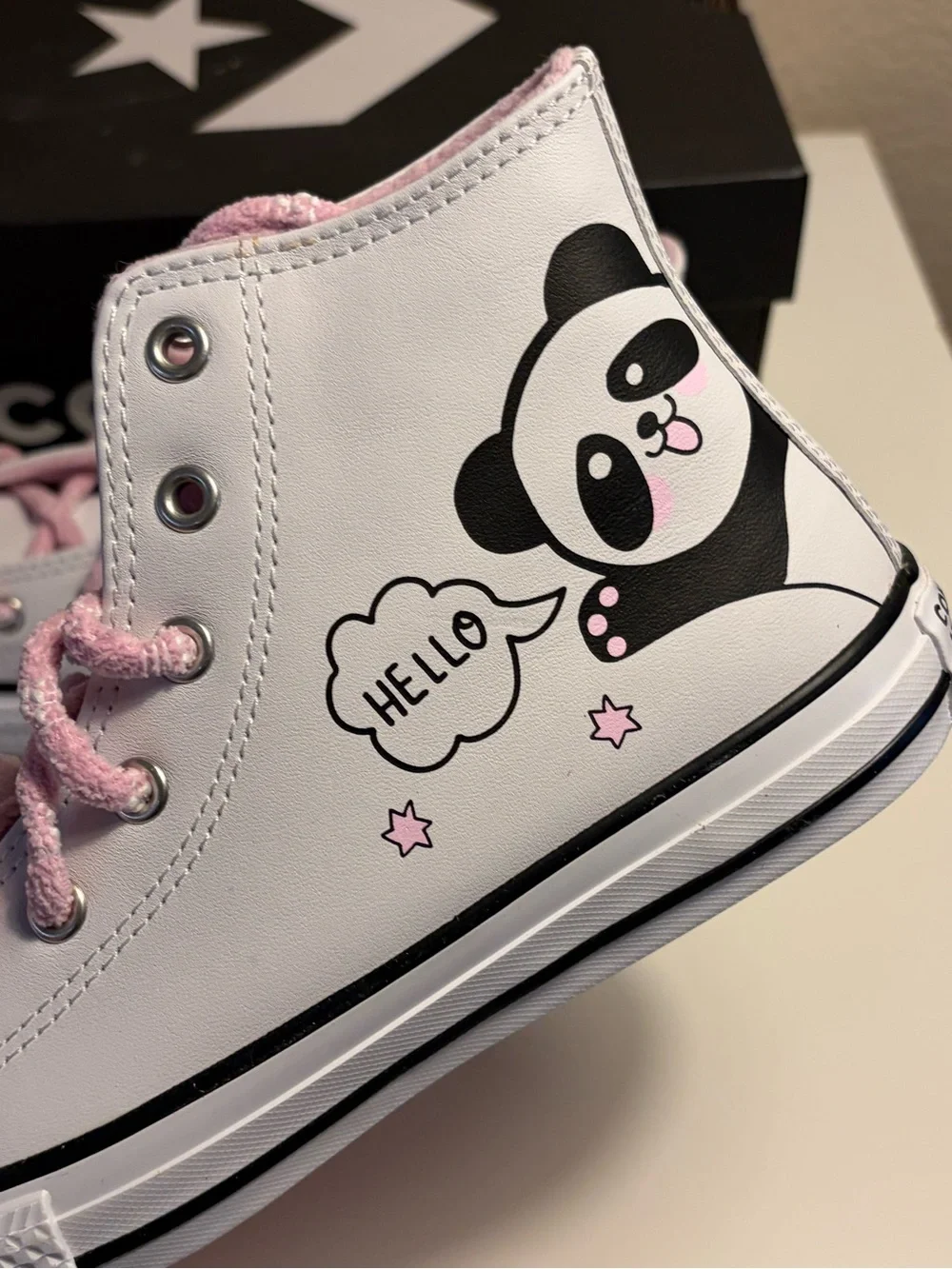 Converse Chuck Taylor All Star High Top Panda Pink Girls Shoes Junior 5 669725C